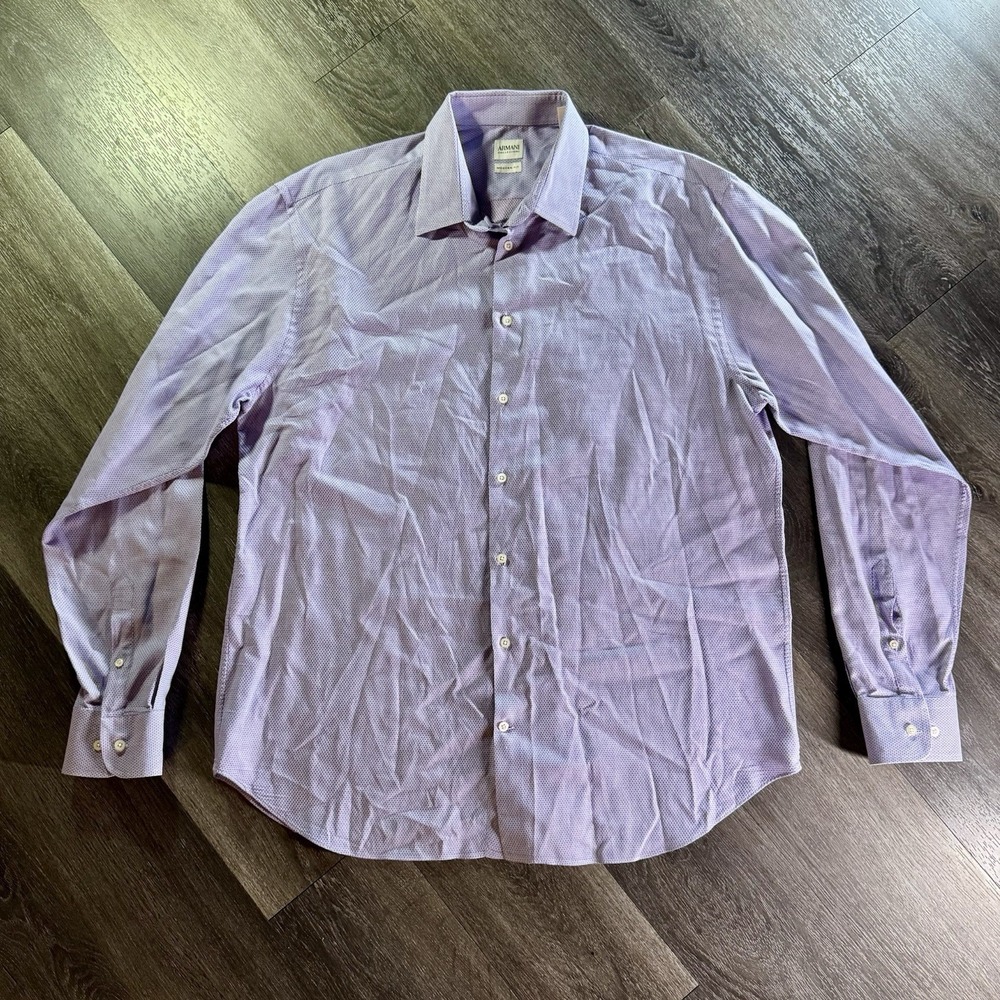 Giorgio Armani Le Collezioni Long Sleeve Men's 17.5" Vintage Stripe Shirt Preppy